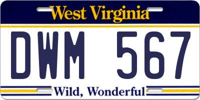 WV license plate DWM567