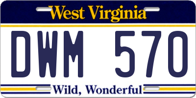 WV license plate DWM570