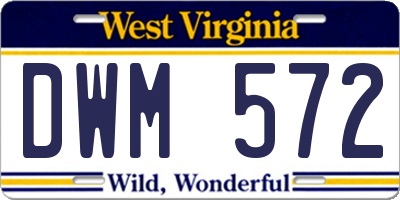 WV license plate DWM572