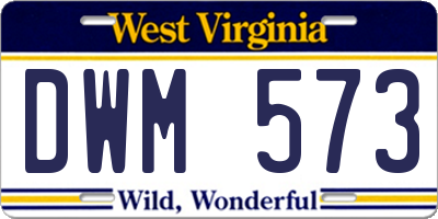 WV license plate DWM573
