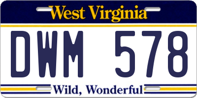 WV license plate DWM578