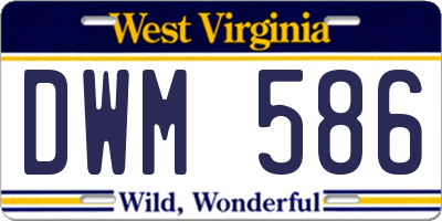 WV license plate DWM586