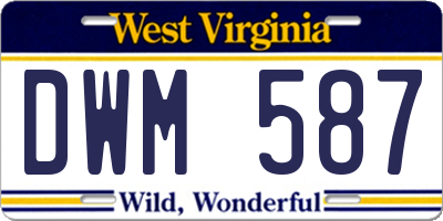 WV license plate DWM587