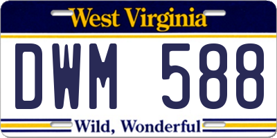 WV license plate DWM588