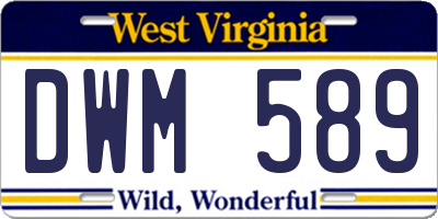 WV license plate DWM589