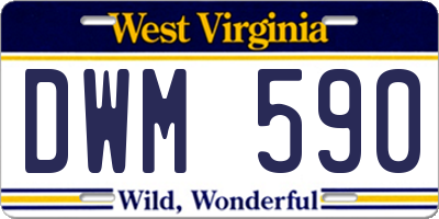 WV license plate DWM590