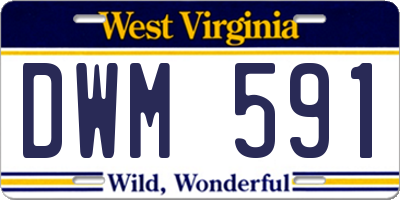 WV license plate DWM591