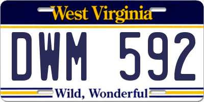 WV license plate DWM592