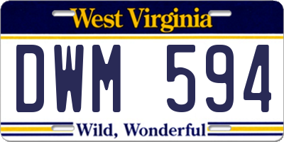 WV license plate DWM594