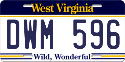 WV license plate DWM596