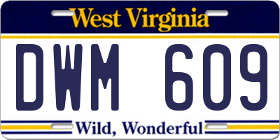 WV license plate DWM609