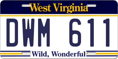 WV license plate DWM611
