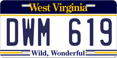 WV license plate DWM619