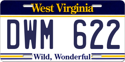 WV license plate DWM622