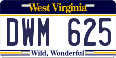 WV license plate DWM625