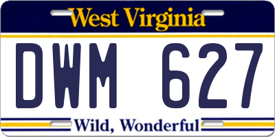 WV license plate DWM627