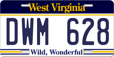 WV license plate DWM628