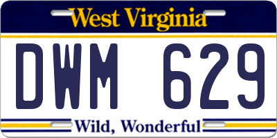 WV license plate DWM629