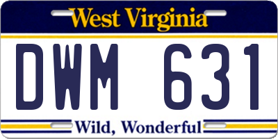WV license plate DWM631