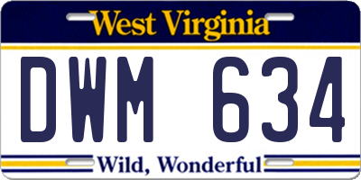 WV license plate DWM634