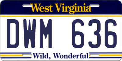 WV license plate DWM636