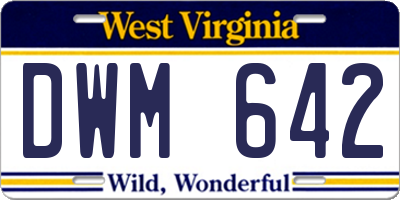 WV license plate DWM642