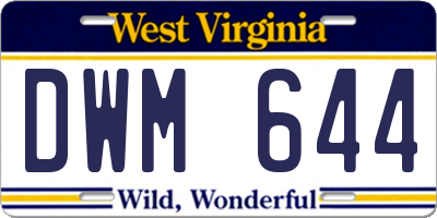 WV license plate DWM644