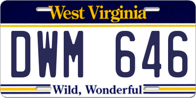 WV license plate DWM646