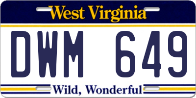 WV license plate DWM649