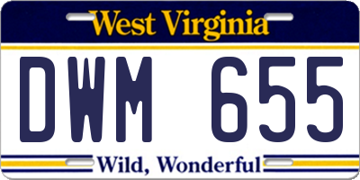 WV license plate DWM655