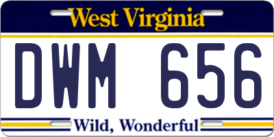 WV license plate DWM656