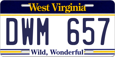 WV license plate DWM657