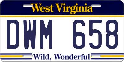 WV license plate DWM658