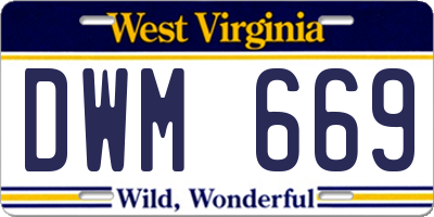 WV license plate DWM669