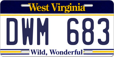 WV license plate DWM683
