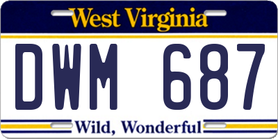 WV license plate DWM687