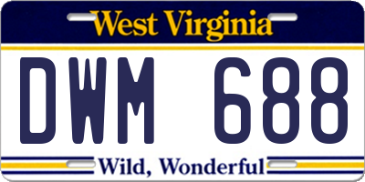 WV license plate DWM688