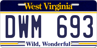 WV license plate DWM693