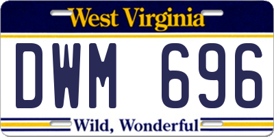 WV license plate DWM696
