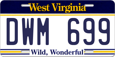 WV license plate DWM699