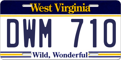 WV license plate DWM710