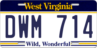 WV license plate DWM714