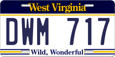 WV license plate DWM717