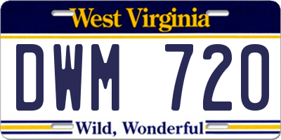 WV license plate DWM720