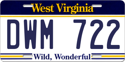 WV license plate DWM722