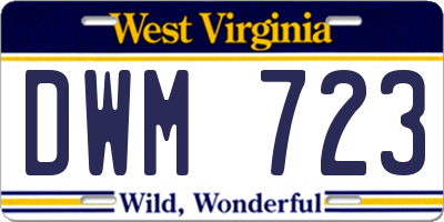 WV license plate DWM723