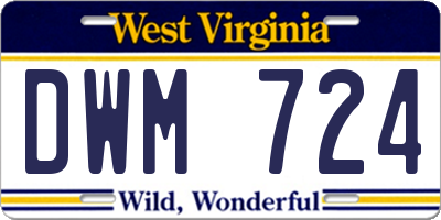 WV license plate DWM724