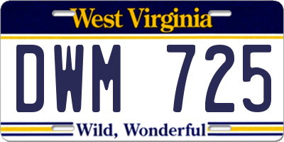 WV license plate DWM725