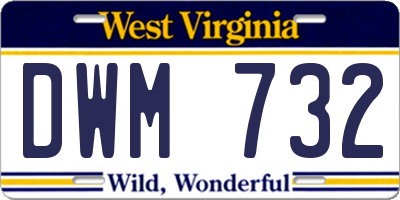 WV license plate DWM732