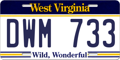 WV license plate DWM733
